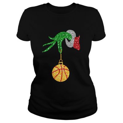 Twinkle Christmas Ball Basketball Ladies Tee