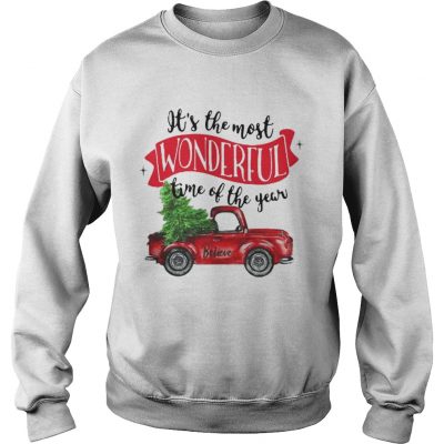 Wonderful time of the year Christmas tree red car believe Sweatshirt