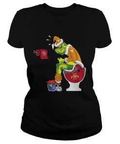 ladies Tee Grinch Santa Oklahoma State Cowboys toilet shirt