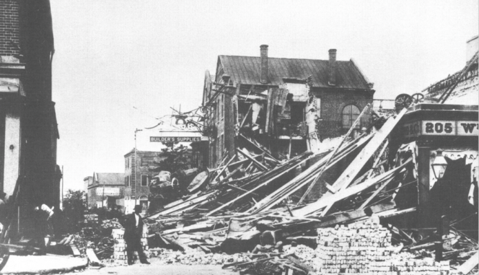 An 1886 earthquake left Charleston in shambles. Archive photo from the US Geological Survey