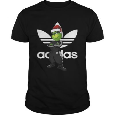 Guys Adidas Grinch santa shirt