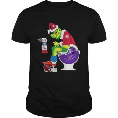 Guys Alabama Santa Grinch toilet shirt