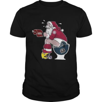 Guys Alabama Santa toilet Michigan Wolverines shirt