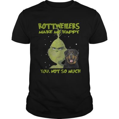 Guys Grinch rottweilers make me happy Christmas shirt