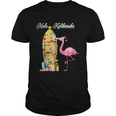 Guys Hawaii Mele Kalikimaka Flamingo Hawaiian Christmas