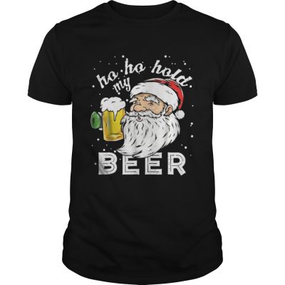 Guys Ho Ho Hold My Beer Christmas Drinking Santa