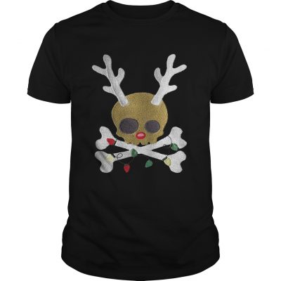 Guys Skull Reindeer light christmas shirt