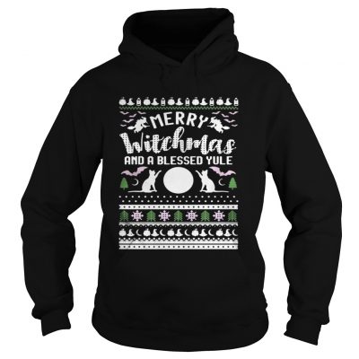 Hoodie Merry witchmas and a blessed yule ugly christmas shirt