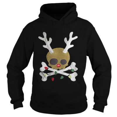 Hoodie Skull Reindeer light christmas shirt