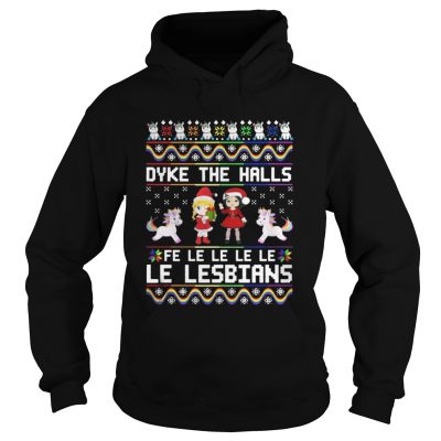 Hoodie The Dyke The Halls Fe Le Le Le Le Le Lesbians Christmas