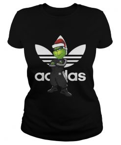 Ladies Tee Adidas Grinch santa shirt