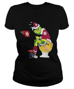 Ladies Tee Alabama Crimson Tide Grinch santa toilet