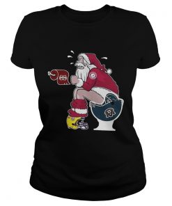 Ladies Tee Alabama Santa toilet Michigan Wolverines shirt