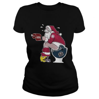 Ladies Tee Alabama Santa toilet Michigan Wolverines shirt