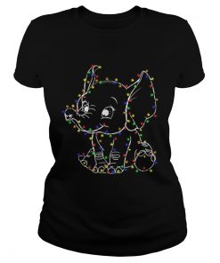 Ladies Tee Baby Elephant led light Christmas