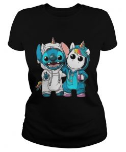 Ladies Tee Baby Unicorn and Stitch shirt