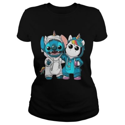 Ladies Tee Baby Unicorn and Stitch shirt