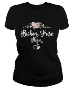 Ladies Tee Bichon Frise Dog Mom Floral shirt