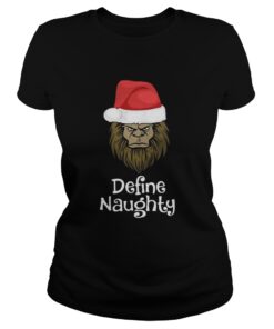 Ladies Tee Bigfoot Santa define naughty