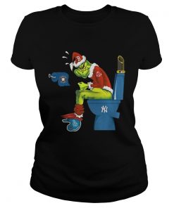 Ladies Tee Boston Red Sox Grinch santa toilet shirt