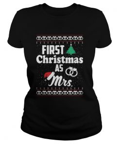 Ladies Tee Bumps First Christmas with santa hat Sweater