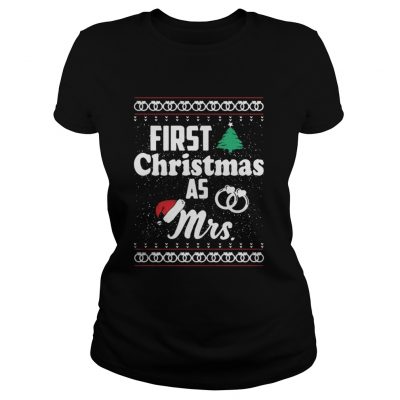 Ladies Tee Bumps First Christmas with santa hat Sweater