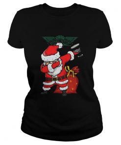 Ladies Tee Dabbing Santa Claus Wing Stop shirt