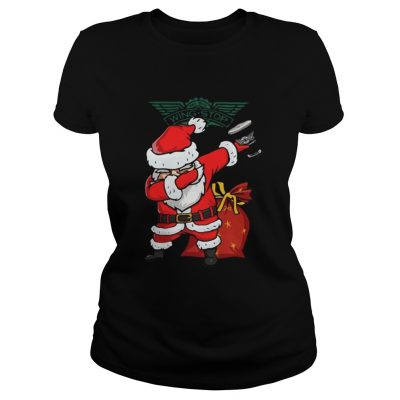 Ladies Tee Dabbing Santa Claus Wing Stop shirt