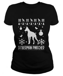 Ladies Tee Doberman Pinscher Ugly Christmas shirt