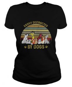 Ladies Tee Easily Distracted By Dog Shirt