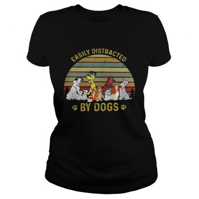 Ladies Tee Easily Distracted By Dog Shirt