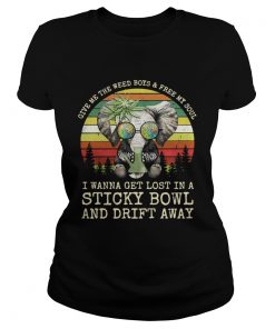 Ladies Tee Elephant give me the weed boys free my soul sunset shirt