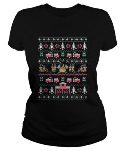 Ladies Tee Firefighter Christmas sweat shirt