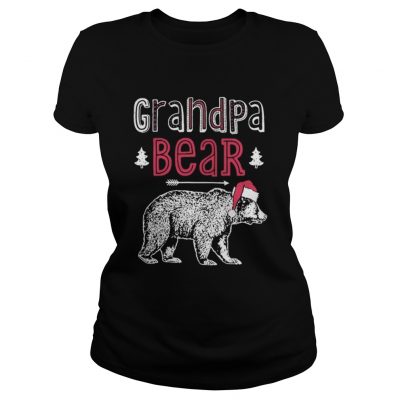 Ladies Tee Grandpa bear christmas santa hat