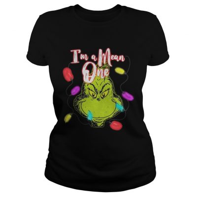 Ladies Tee Grinch I’m a Mean one Christmas light shirt