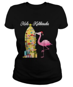 Ladies Tee Hawaii Mele Kalikimaka Flamingo Hawaiian Christmas