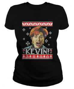 Ladies Tee Home Alone Kevin ugly Christmas shirt