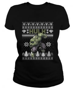 Ladies Tee Hulk Marvel ugly christmas