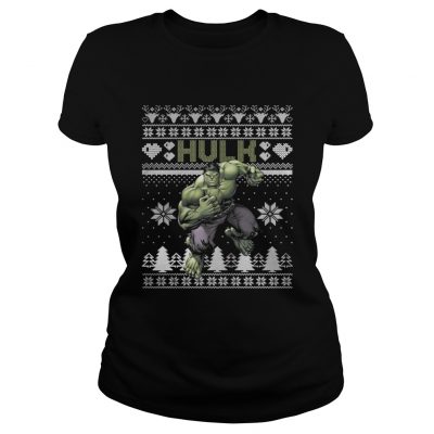 Ladies Tee Hulk Marvel ugly christmas