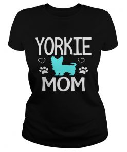 Ladies Tee Love Yorkie Mom Yorkshire Terrier shirt