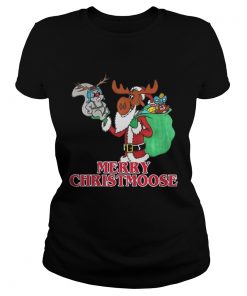 Ladies Tee Merry Christmoose Bullwinkle