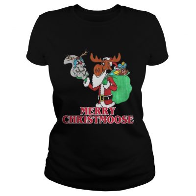 Ladies Tee Merry Christmoose Bullwinkle