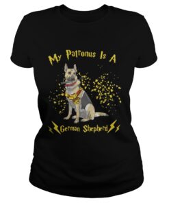 Ladies Tee My Patronus is a German Shepherd Christmas