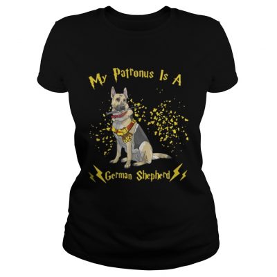 Ladies Tee My Patronus is a German Shepherd Christmas