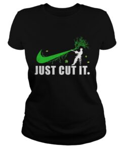 Ladies Tee Nike logo green just cut it shirt