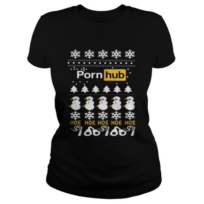 Ladies Tee Official Porn hub hoe hoe hoe hoe christmas