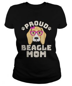 Ladies Tee Proud beagle mom dog shirt