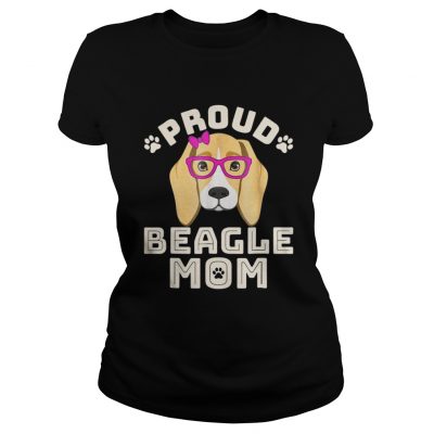 Ladies Tee Proud beagle mom dog shirt