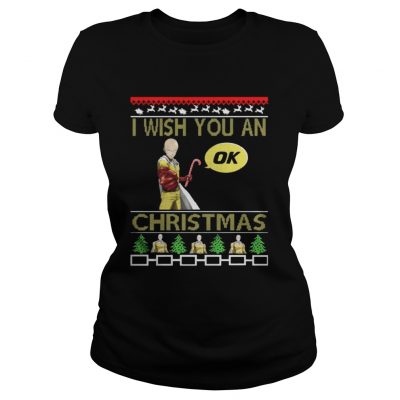 Ladies Tee Saitama I wish you an OK Christmas sweat shirt