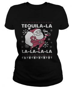 Ladies Tee Santa Claus Tequila La la la la la Christmas